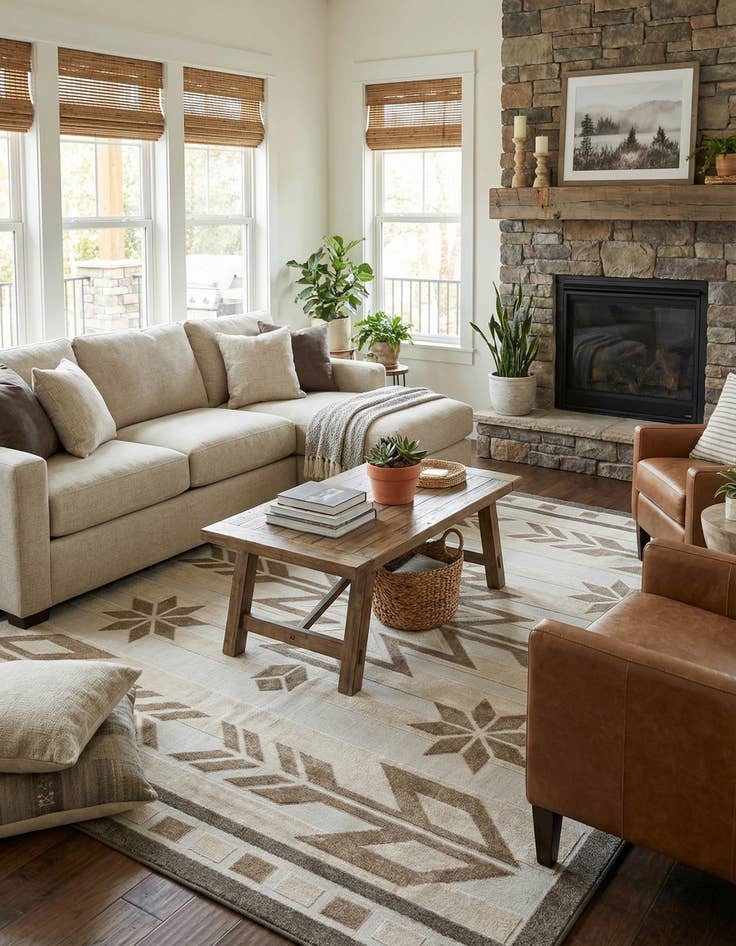 Detail image of 10' x 13'  Washable Modern Indoor / Outdoor Rug