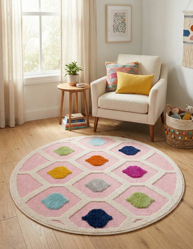 Detail image of 3' 3 x 3' 3  Washable Aruba Indoor / Outdoor Round Rug