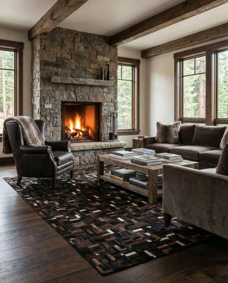 Detail image of 5' x 7' 11 Cowhide - Patchwork Rug