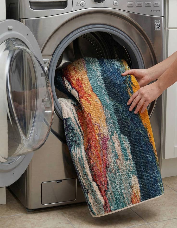 Detail image of  5' 3 x 8'  Washable Haerfest Rug