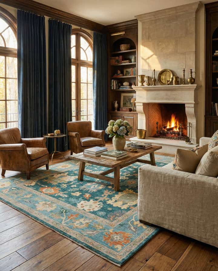 7' 10 x 10' Hand Knotted Oushak Wool Rug