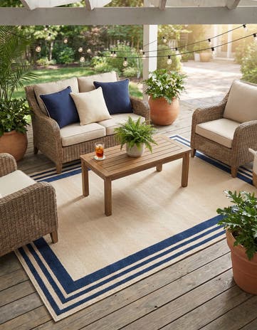 Beige Easy-Clean Aruba Indoor / Outdoor Rug