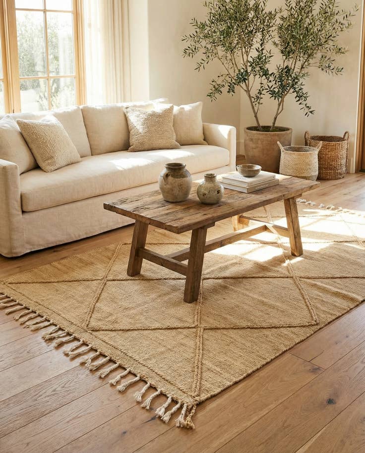 Detail image of 5' 1 x 8' 4 Hand Knotted Moroccan Wool Rug