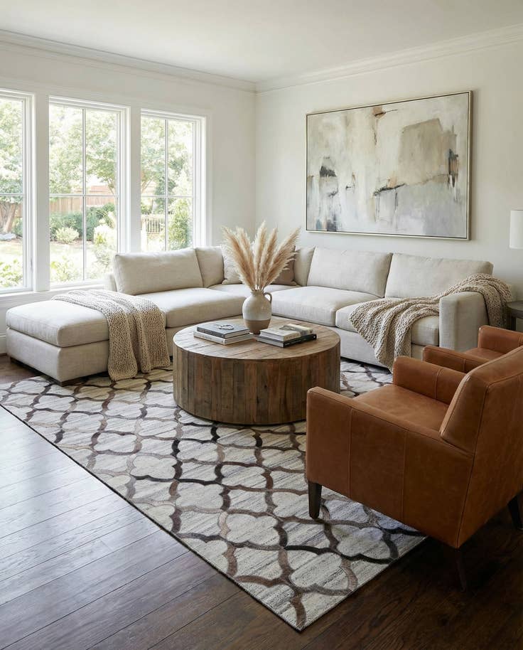 Detail image of 5' x 8' Cowhide - Patchwork Rug