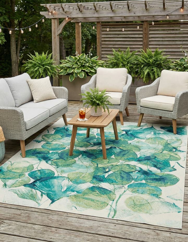 7' 10 x 10' Easy-Clean Botanical Indoor / Outd...