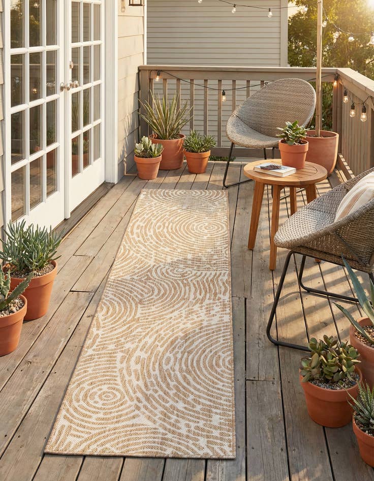 Detail image of 2' x 8'  Washable Modern Indoor / Outdoor Runner Rug