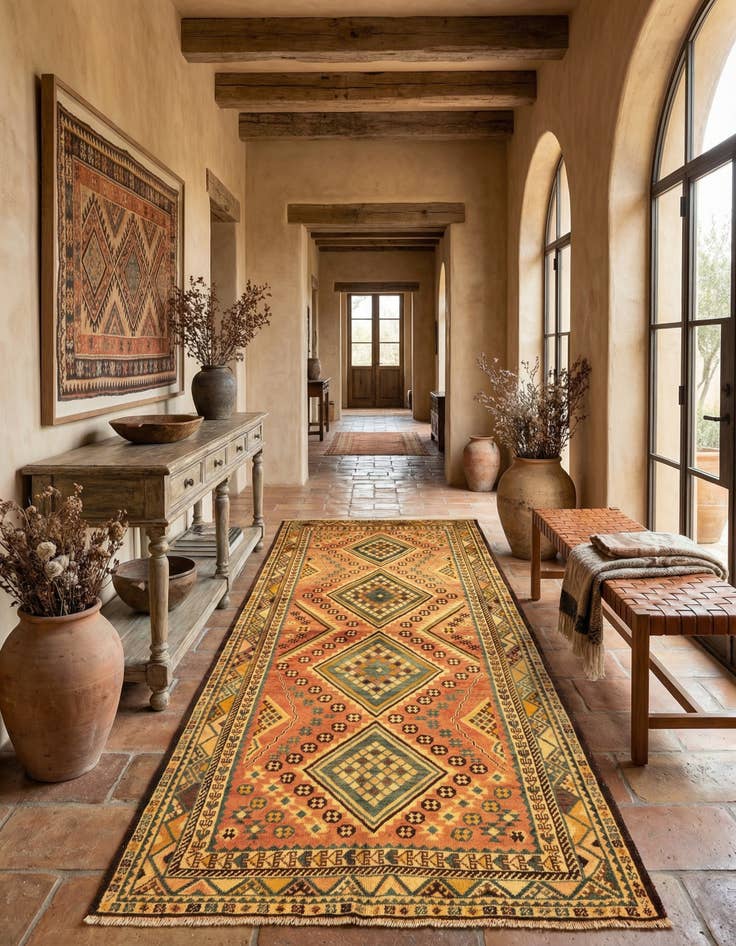 Detail image of 4' 7 x 8' 8 Gabbeh Wool Runner Rug