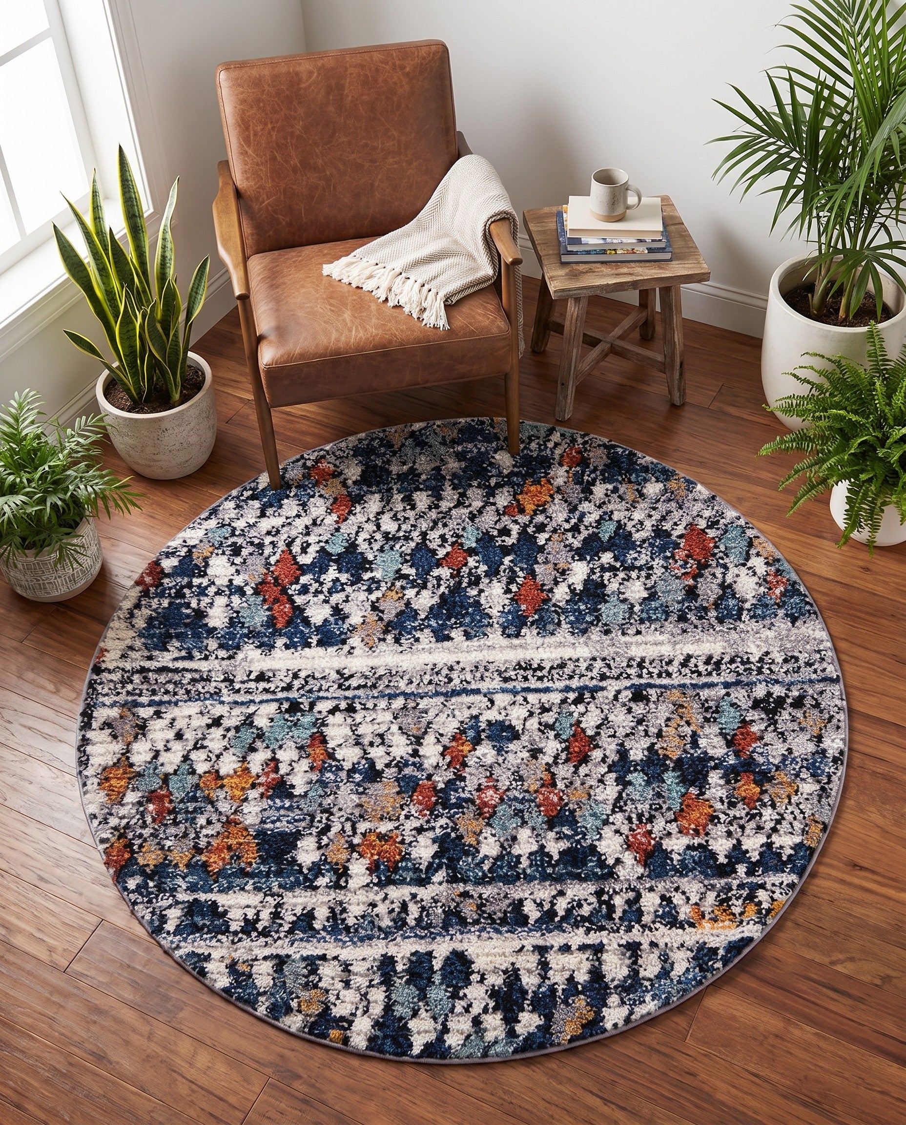 4' x 4' Morocco Round Rug