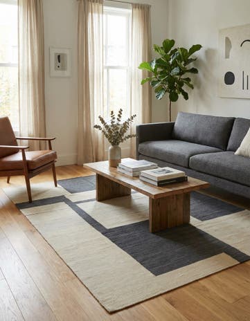 5' x 6' 4 Hand Woven Kilim Modern Wool Rug