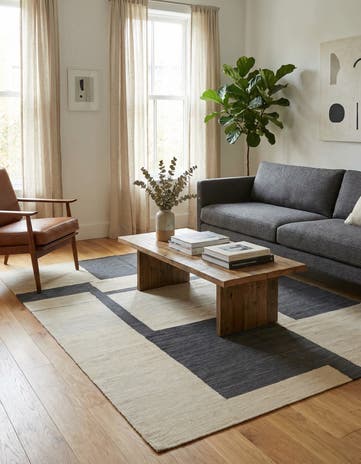 5' x 6' 4 Hand Woven Kilim Modern Wool Rug