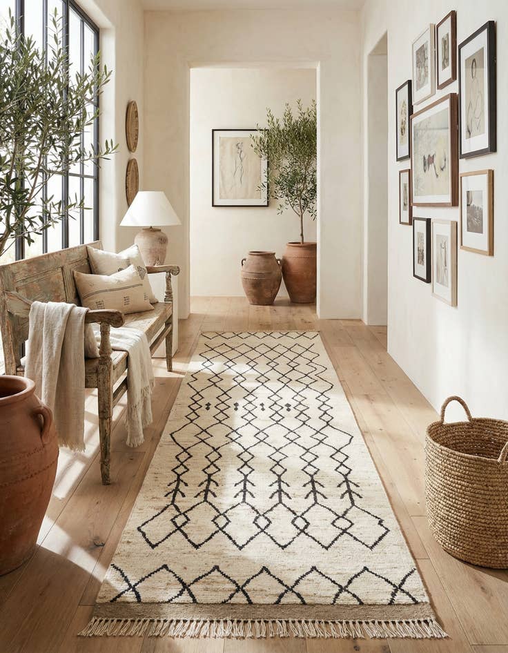 Detail image of 4' 4 x 14' 10  Hand Knotted Moroccan Wool Runner Rug