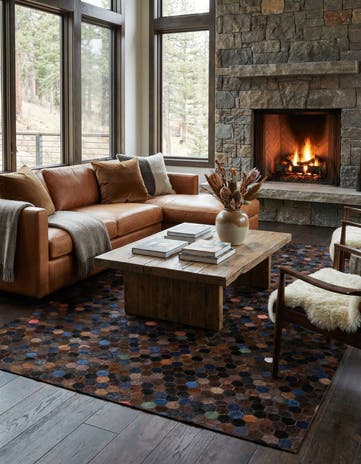 5' 1 x 7' 11 Cowhide Stocks Rug