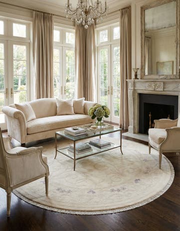 6' 7 x 6' 7 Hand Knotted Darya Wool Round Rug