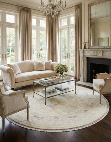6' 7 x 6' 7 Hand Knotted Darya Wool Round Rug