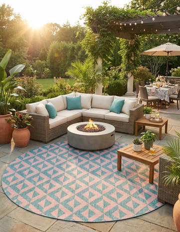 13' x 13' Easy-Clean Jill Zarin Napa Indoor / Outdoor Round Rug