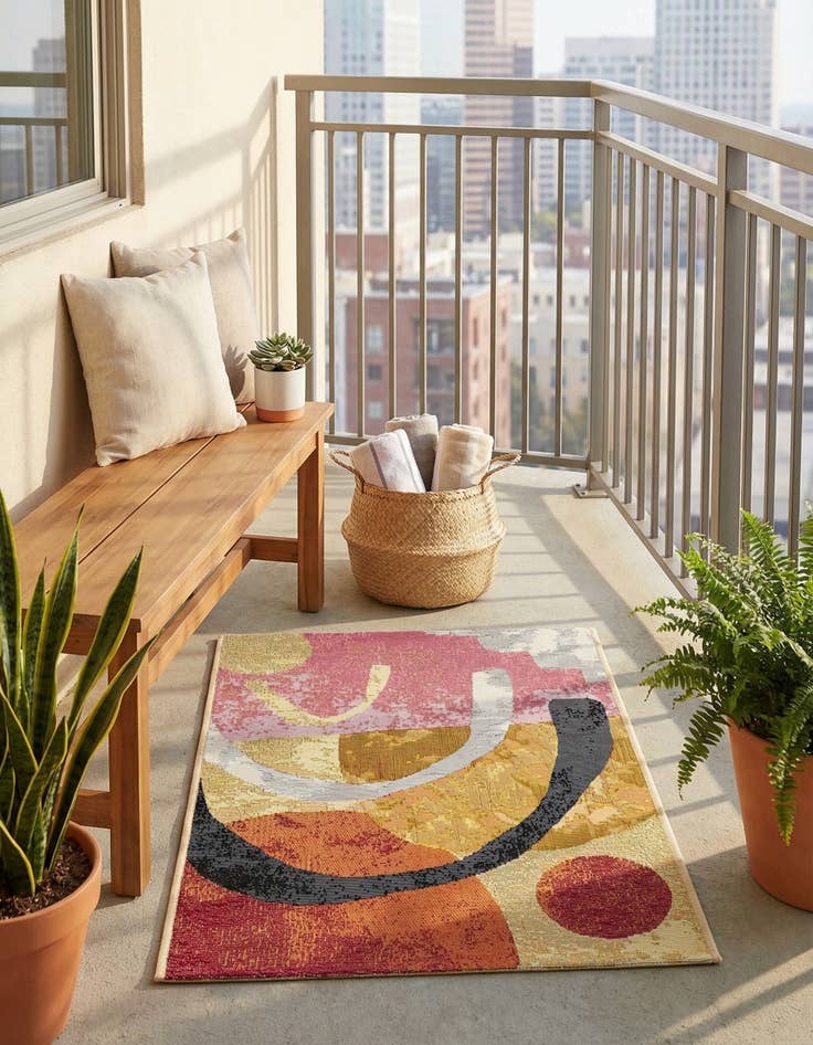 Detail image of 2' x 3'  Washable Modern Indoor / Outdoor Rug