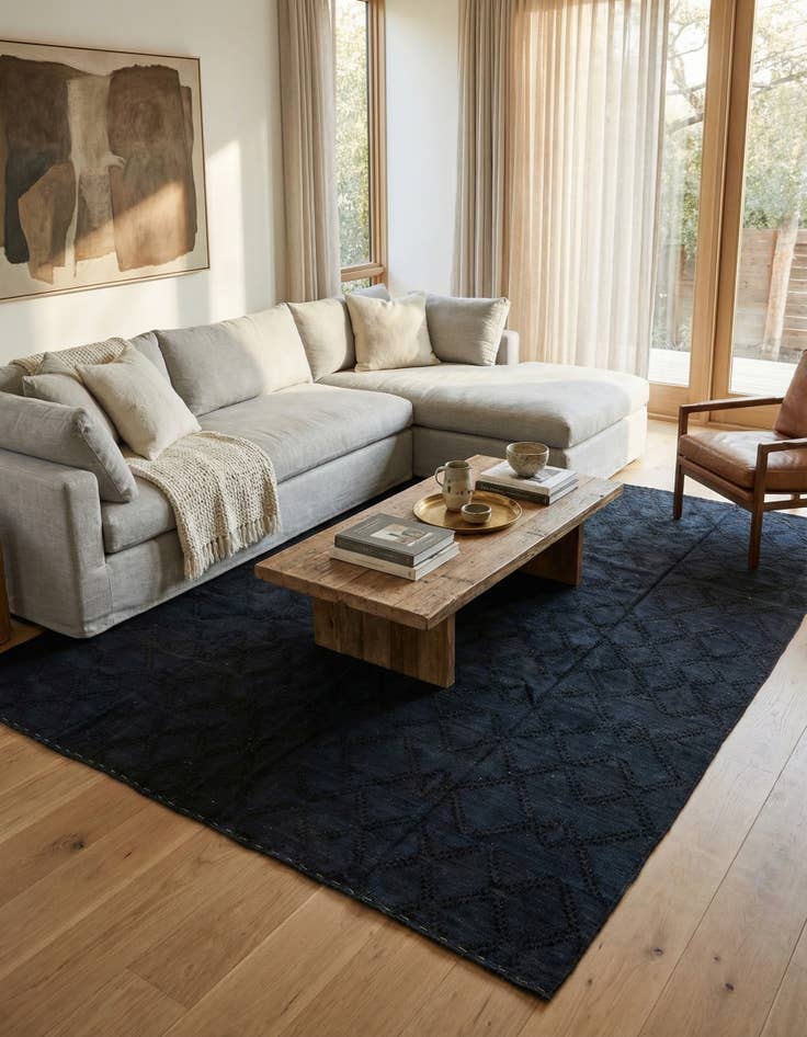 Detail image of 7' 10 x 9' 11  Hand Woven Kilim Modern Wool Rug