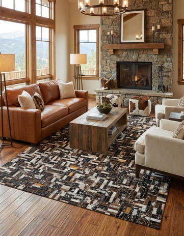 4' 11 x 7' 10 Cowhide - Patchwork Rug