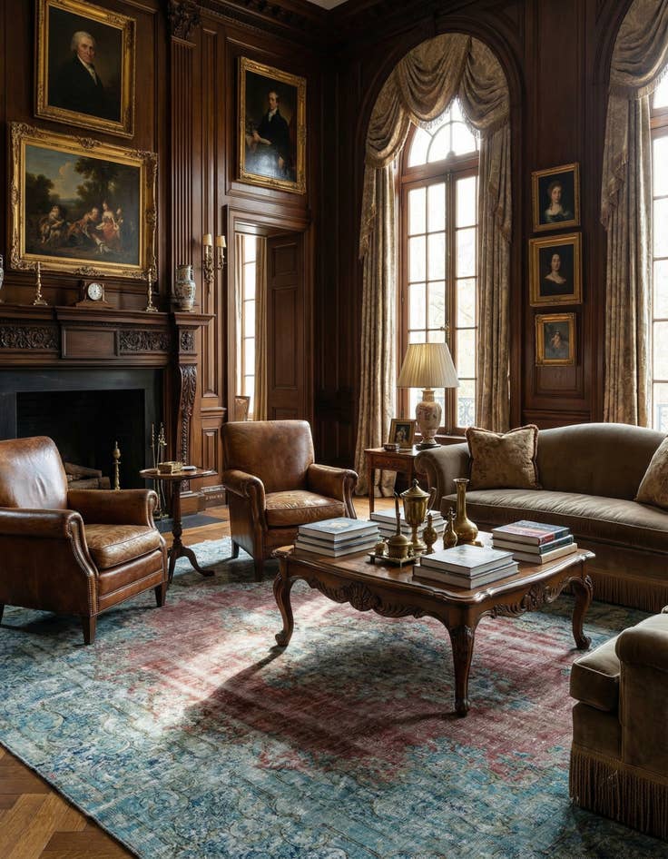 Detail image of 9' 6 x 13' Vintage Royal Wool Rug