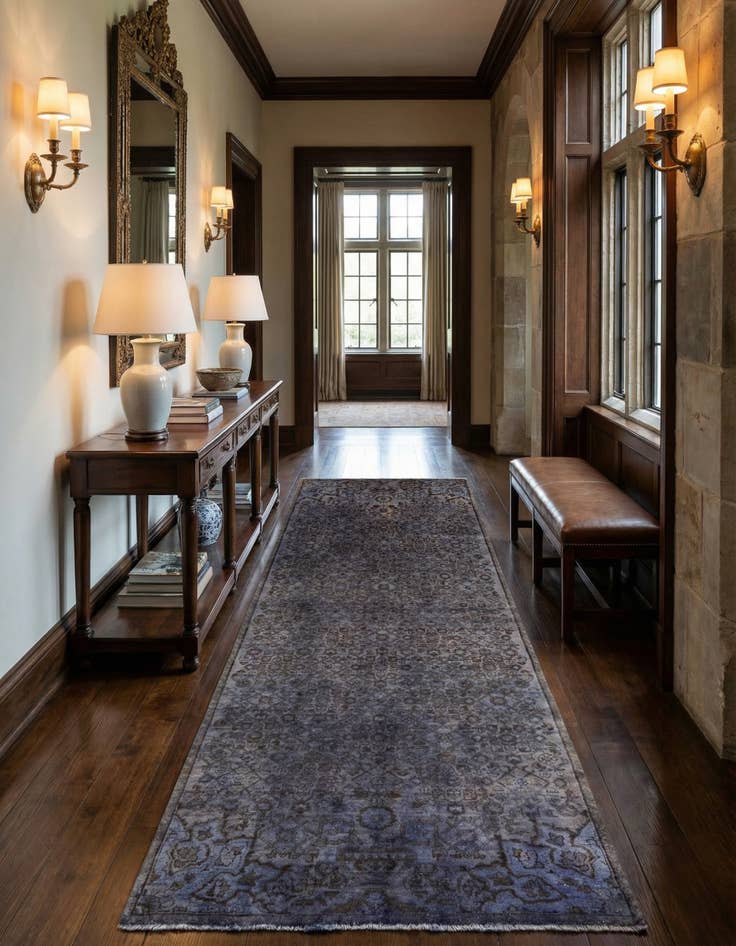 Detail image of 3' 10 x 9' 11 Hamedan Runner Rug