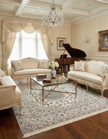 6' 8 x 6' 11 Hand Knotted Nain Rug