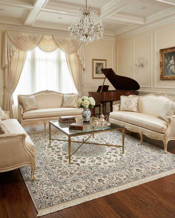 6' 8 x 6' 11 Hand Knotted Nain Rug