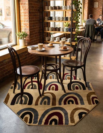 Cream Cafe Octagon Rug