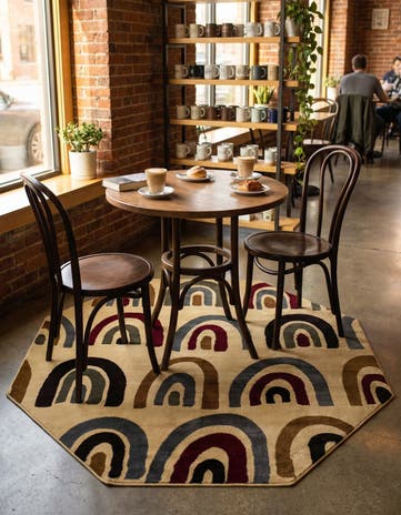 Cream Cafe Octagon Rug