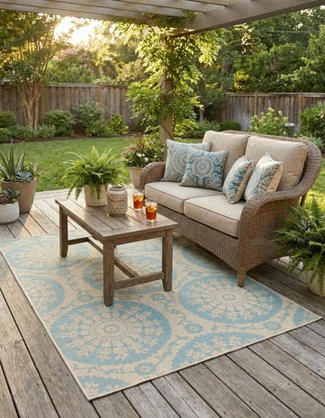 4' x 6' Easy-Clean Botanical Indoor / Outdoor Rug