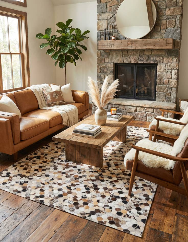 Detail image of  5' 1 x 8' Cowhide Rug