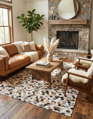 5' 1 x 8' Cowhide Rug