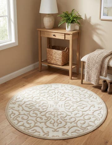 Snow White Nepal Round Rug