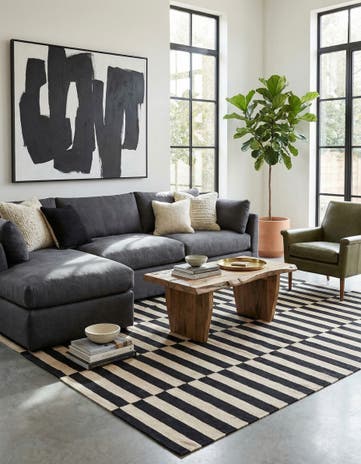 5' 7 x 7' 11 Hand Woven Kilim Modern Wool Rug