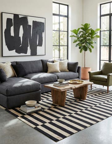 5' 7 x 7' 11 Hand Woven Kilim Modern Wool Rug