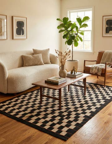 4' 9 x 6' 5 Hand Woven Kilim Modern Wool Rug