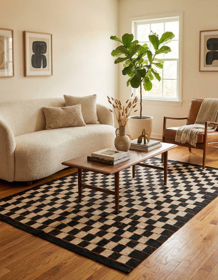 Detail image of 4' 9 x 6' 5  Hand Woven Kilim Modern Wool Rug