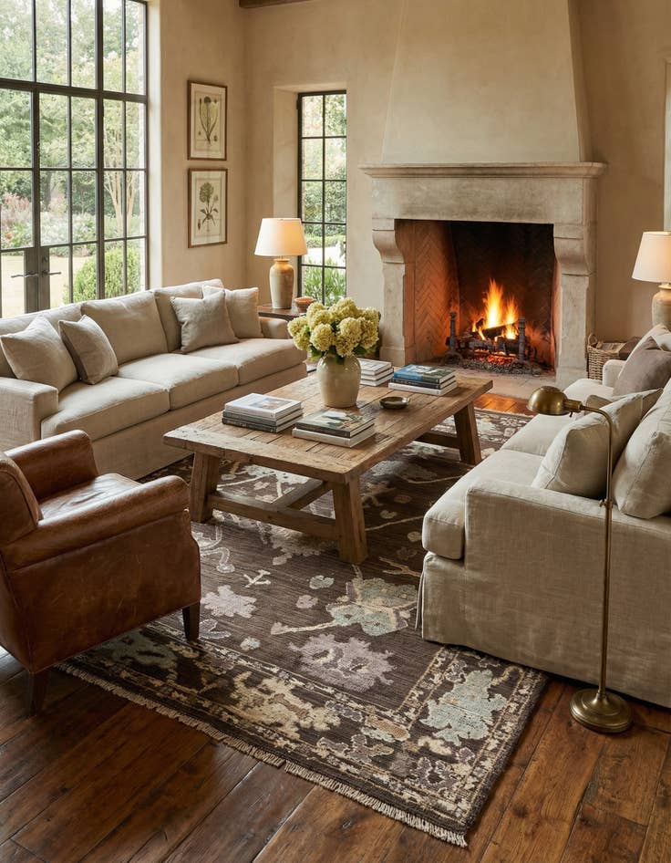 Detail image of 9' 4 x 12' 3  Hand Knotted Oushak Wool Rug