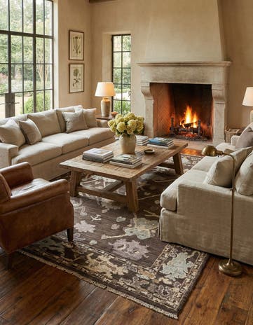 9' 4 x 12' 3 Hand Knotted Oushak Wool Rug