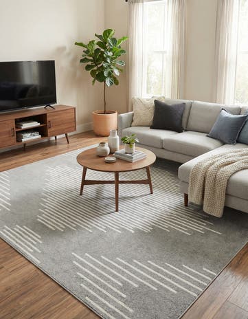 Gray and Ivory Kai Square Rug