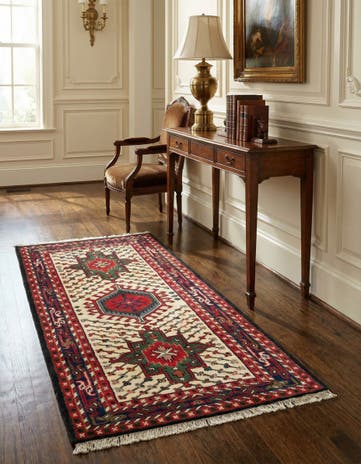 3' 3 x 6' 3 Hand Knotted Gharajeh Wool Runner Rug