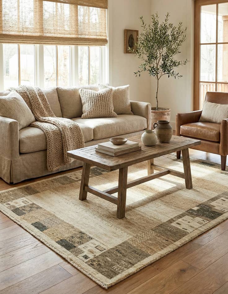 Detail image of 4' x 6'  Hand Knotted Kashkuli Gabbeh Wool Rug