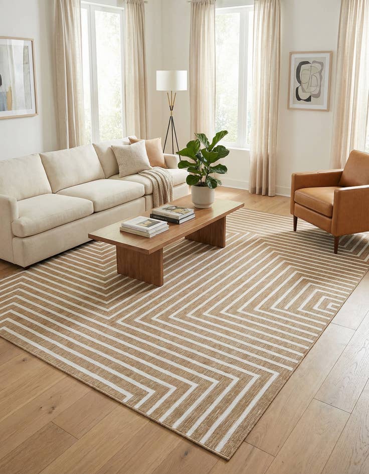 Detail image of  9' x 12'  Washable Modern Indoor / Outdoor Rug