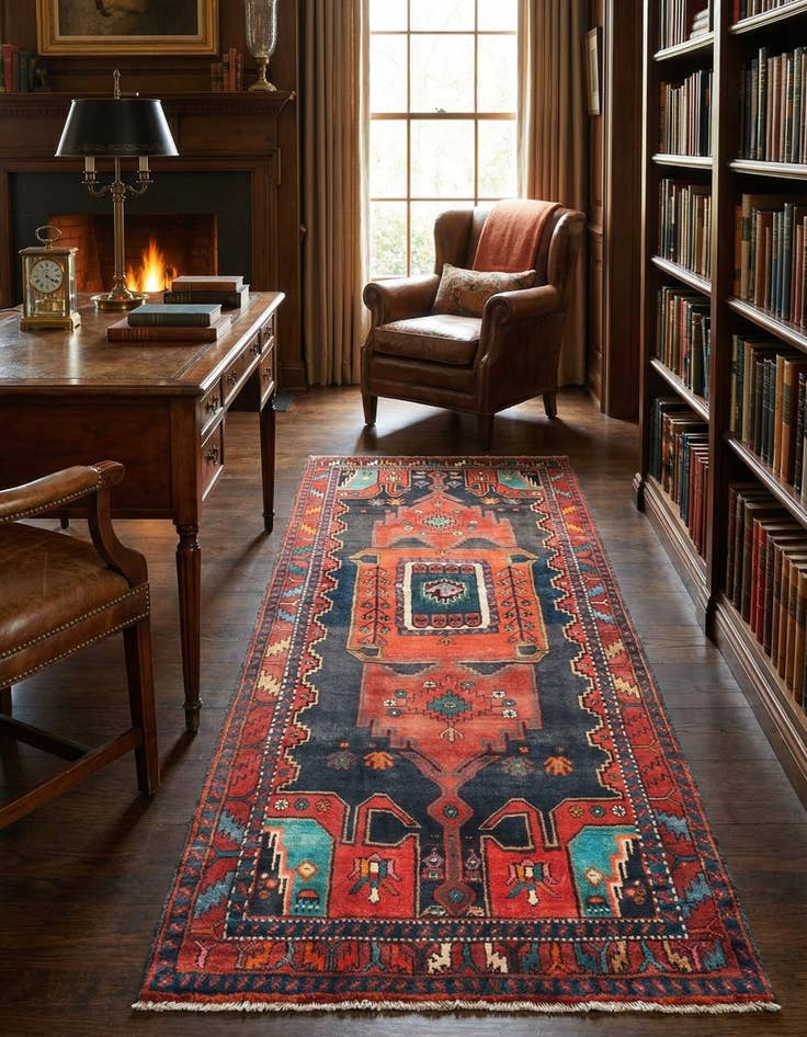 Detail image of 4' 1 x 9' 5 Hamedan Rug