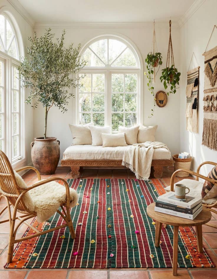 Detail image of  4' 11 x 7' 3 Jajim Wool Rug