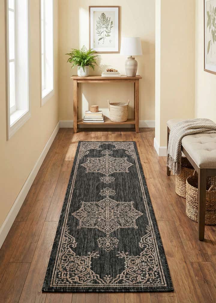 2' x 8' Easy-Clean Traditional Indoor / Outdoor Runner Rug