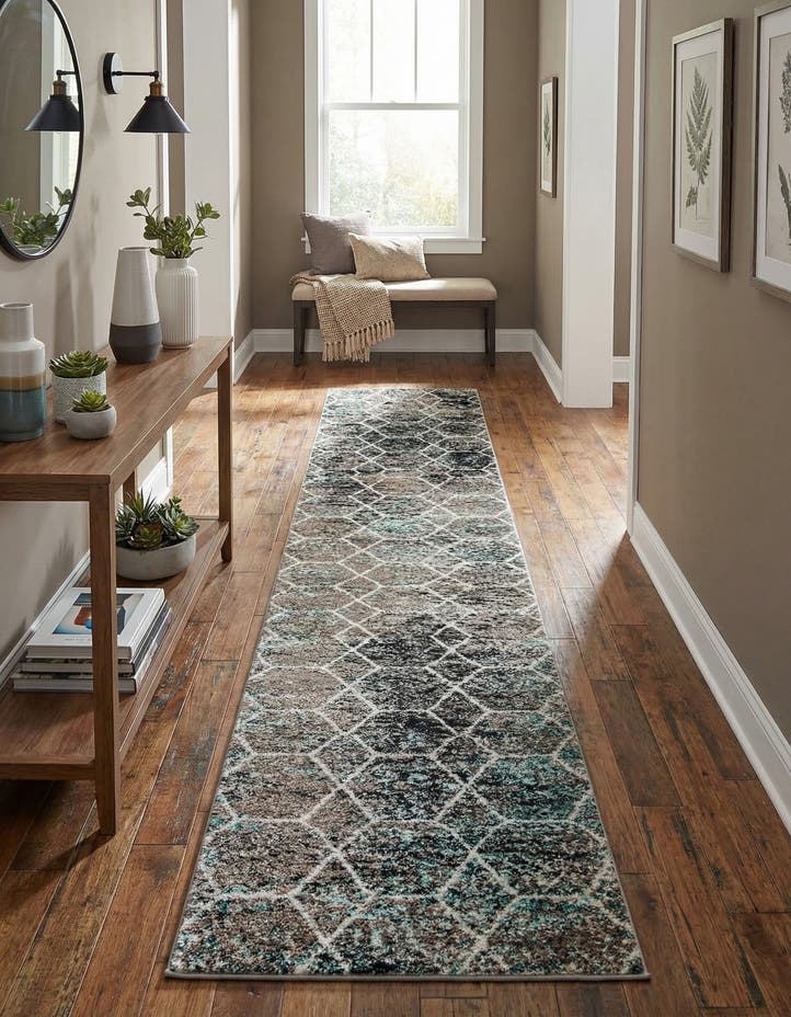 2' x 13' Lattice Frieze Runner Rug