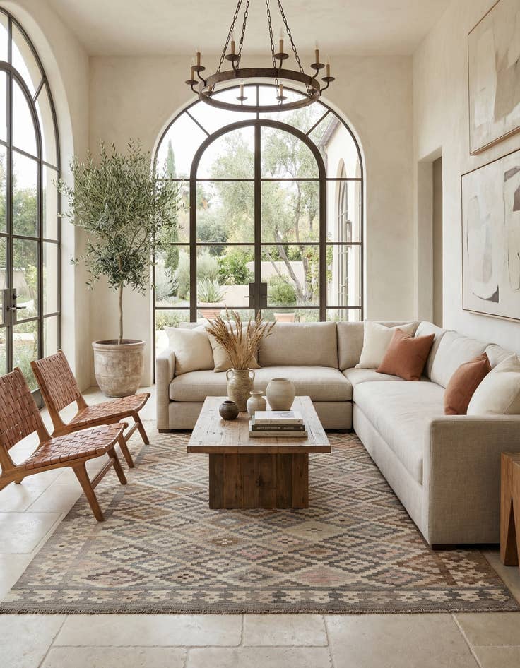 Detail image of 6' 3 x 9' 8  Hand Woven Kilim Maymana Wool Rug