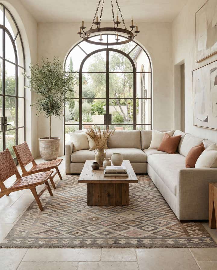 6' 3 x 9' 8 Hand Woven Kilim Maymana Wool Rug