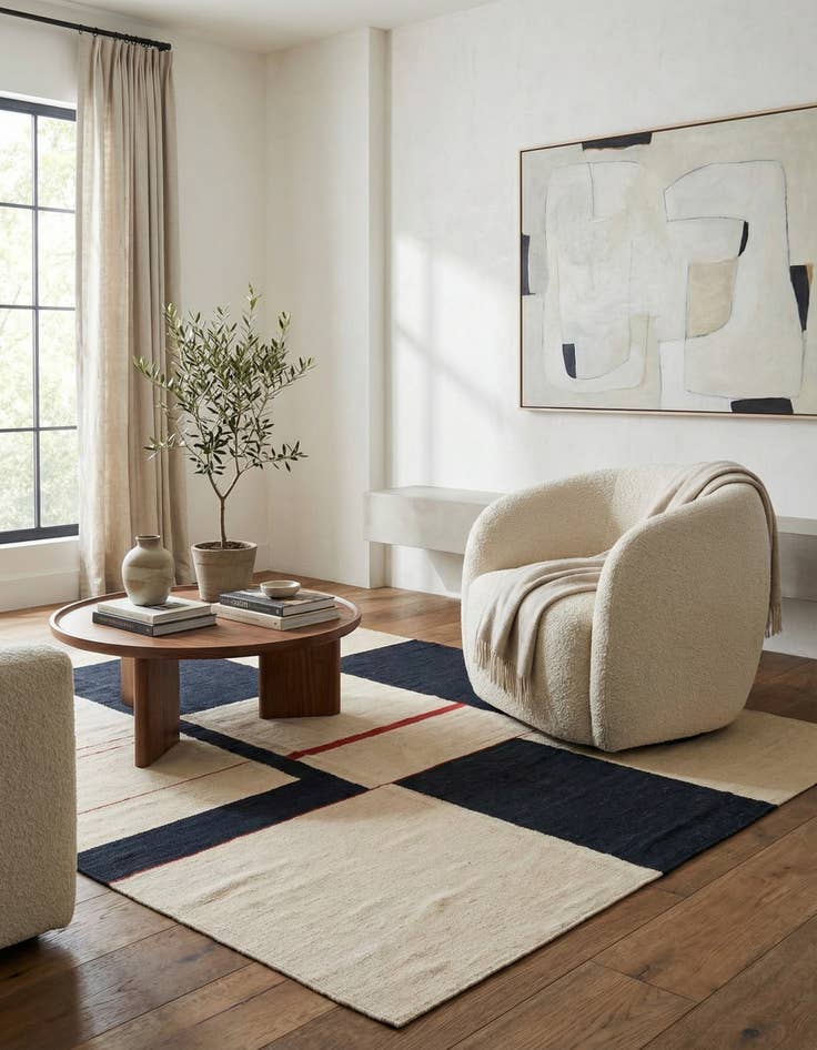 Detail image of 6' x 7' 8  Hand Woven Kilim Modern Wool Rug