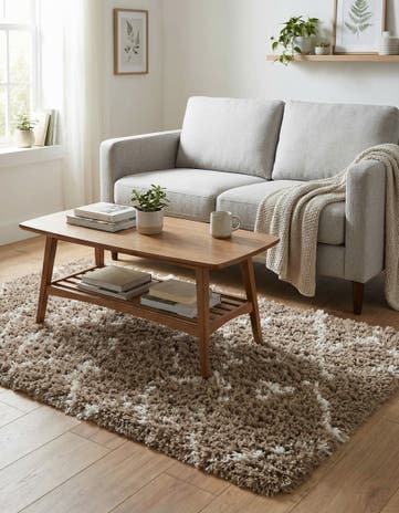 Khaki Infinity Shag Rug